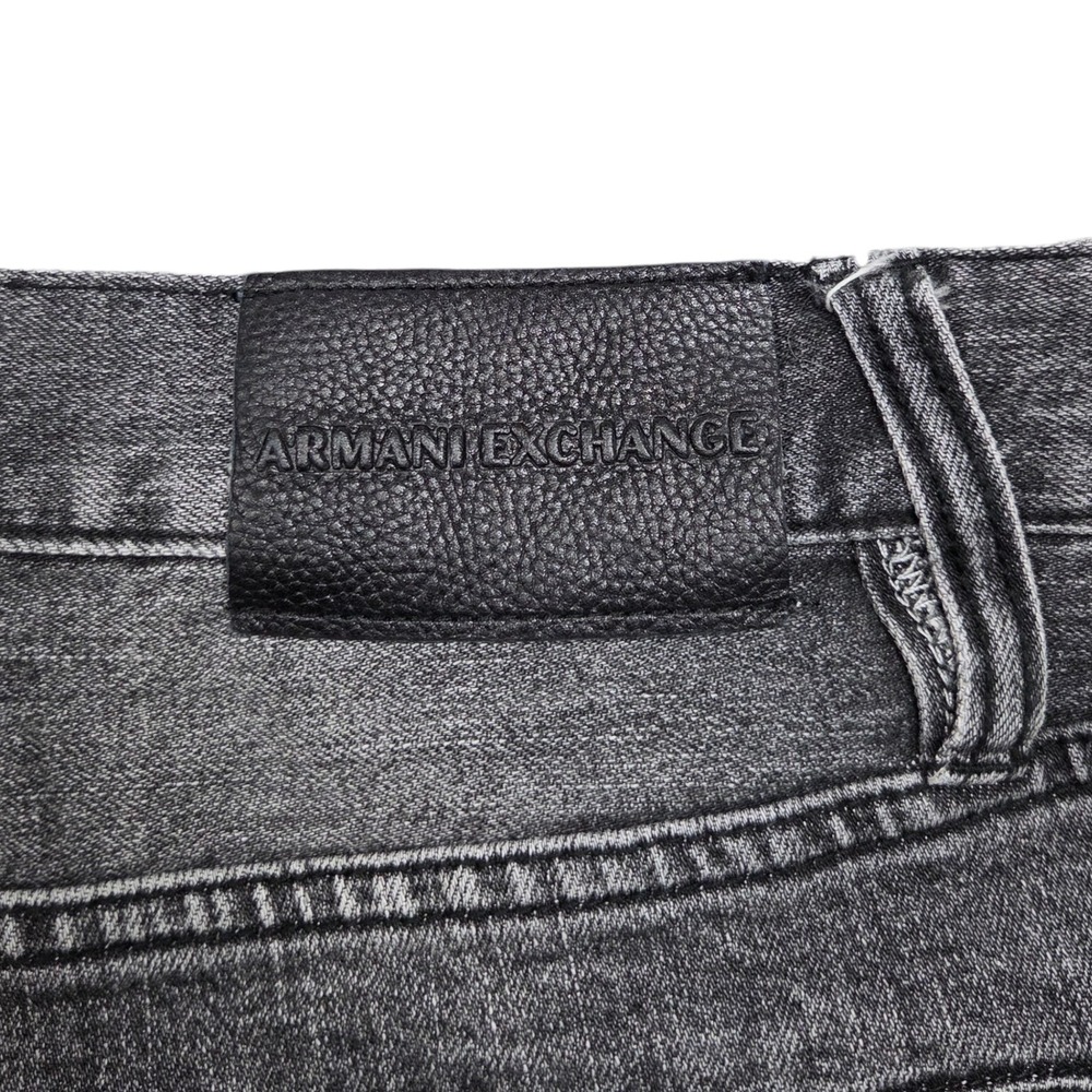 Armani Exchange Skinny Biker Jeans Mens 30 x 32 Black Moto Denim - Picture 8 of 10